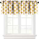 JESTRONRY Abstract Geometric Pattern Window Valance, Modern Mid Century Window Treatment Valances for Bedroom Kitchen Decor with Rod Pocket W54xL18in