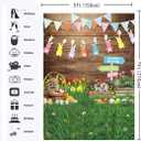 3 x Easter Backdrops for Photography 5x7FT Spring Flower Rabbit Egg Green Grass Wooden Wall Background Kids Newborn Easter Party Decorations Portrait Photo Props