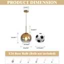 KCO Lighting 1-Light Modern Glass Pendant Lights Large Gold Globe Pendant Light Mid Century Single Pendant Light Kitchen Island Dining Room Lighting Fixtures Ceiling Hanging
