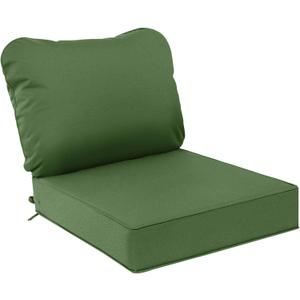 AAAAAcessories Outdoor Deep Seat Cushions, Waterproof, Fade-Resistant Patio Furniture Replacement Cushions, 23.5" x 25.5" x 5" + 23.5" x 19", Dark Moss Green