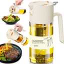 Costop Oil Sprayer for Cooking, 2025 Large Advanced Olive Oil Dispenser Bottle,500ml/17oz Glass Olive Oil Sprayer,2 in 1 Even Spray with Portion Control for Kitchen, Air Fryer, Salad, BBQ - White