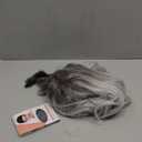 Besuante Beautyself Silver Grey Costume Wigs for Women Halloween Curly Long Wavy Fashion Cosplay Ombre Black Mix Gray Hair Wigs with Wig Cap