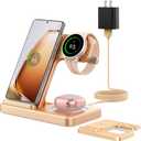 Wireless Charger for Samsung Charging Station: GEEKERA 3 in 1 Foldable Phone Charger Stand for Galaxy Watch6/5 Pro/4/3/Active, S24 Ultra/S24 Plus/S23/S22/S21, Z Fold/Flip Series, Android, Buds 2 Pro