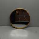 AOAOPQ Wall Mounted Circle Mirror Brushed Gold Metal Framed Round Mirror Bathroom Vanity Mirror for Bedroom Living Room (15.7"L x 15.7"W)