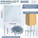 Shimeyao 4 Sets Newel Post Fastener, Each Newel Post Mounting Kit Includes 1 Steel Plate and 13 Long Screws, Hidden Designed for Installing 3-3.5 Inch Wooden Stair Posts