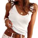 Tankaneo Womens V Neck Tank Tops 2025 Sleeveless Ribbed Knit Shirts Summer Casual Sexy Sweater Vest (White), XL