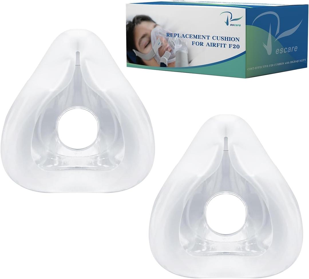 Airfit F20 Cushion Large - 2 Packs Replacement Cushion Compatible with Original Airfit F20 Frame - Reliable Seal, Comfortable Fit, Durable