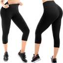 Walifrey Capri Leggings for Women, Buttery Soft High Waisted Leggings for Gym Yoga Workout (White, XXL)