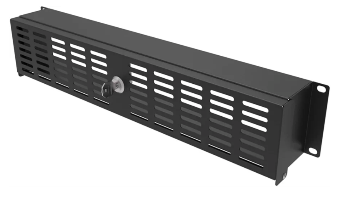 JINGCHENGMEI 2U Rack Mount Security Cover for 19-inch Server Rack & Network Cabinet- Hinged Locking Rack Panel Door for Access Control and Physical Security