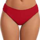 Women's Bathing Suit Bottoms Full Coverage Ruched Bikini Tankini Bottom Swimsuit Brief XS