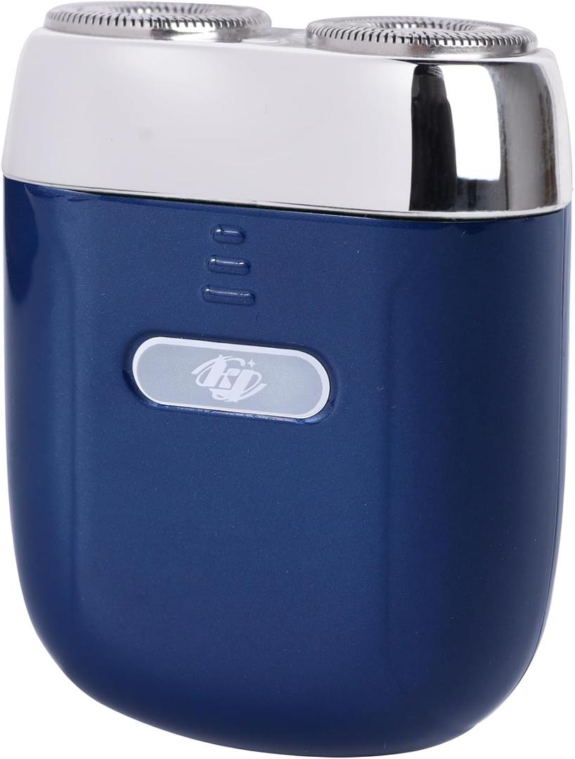Mini Electric Shaver - USB C Fast Charge Portable Small Shavers for Men, Dual Head Pocket Shaver Washable Travel Electric Razor, Powerful Wet and Dry Mini Razor, Easy One Button Use (Blue)