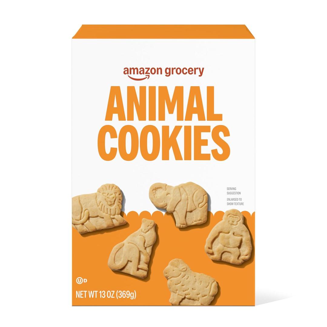 Amazon Grocery, Animal Cookies, 13 Oz, Best By: JAN 09 26