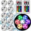 HL Small Submersible Led Lights with Remote,Mini LED Light,Waterproof Tea Light,Underwater Lights,Flameless Candles,Suitable for Vases, Fish Tanks, Hot Tubs, Parties,Wedding,Halloween Decorations (10PC -RGB)