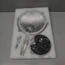 Makeup Mirror with Light, 30x Magnifying Mirror with 3 Lights Colors, 5000mAh Vanity Mirror Brushed Nickel - 360 Rotation, Brightness Adjustable Magnification, Modern Style Side Touch + Side Charge