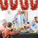 100 Feet Fall Maple Leaves Garland Orange Tinsel Leaf Thanksgiving Decoration for Tree Autumn Harvest Mantle Decor Party Garland Supply (100 FT)