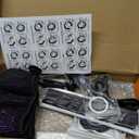 NBTEPEM 27 PCs Purple Violet Bling Car Accessories Set for Women, Steering Wheel Covers Universal Fit 15 Inch, Bling License Plate Frame, Bling Phone Holder, Bling Car Coasters