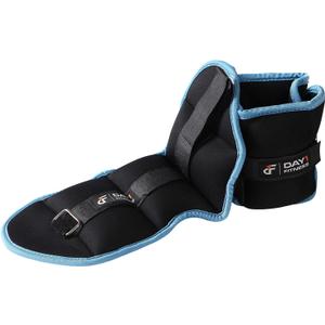 Day 1 Fitness Ankle Weight Pair 3.0 LBS, Set of 2 with Adjustable Velcro Straps - Breathable, Moisture Absorbent Weight Straps for Men and Women - Comfortable Ankle, Wrist Weights
