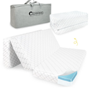 Trifold Pack and Play Mattress, 38x26 in, Travel Mattress with Removable Cover Carry Bag，Dual-Sided Memory Foam for Baby Toddler