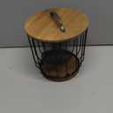 Coffee Filter Holder with Lid, Vintage Metal Coffee Bar Accessories, Coffees Filter Holders for Counter Storage Basket (Black)