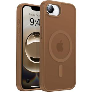 Eastinbox Magnetic Shockproof for iPhone 16e Case 2025[Compatible with MagSafe][Military-Grade Protection] Anti-Yellowing,Anti-Scratch Matte Back Protective Phone Case for iPhone 16 e case 6.1",Brown