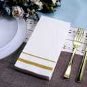 FOCUSLINE 200 Linen Feel Disposable Bathroom Napkins, Soft and Absorbent Paper Guest Towels, Cloth-Like Hand Towels Decorative Paper Napkins for Parties, Weddings, Dinners or Events, Gold, 12" x 17"