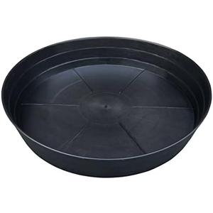 25 Inch Extra Large Planter Saucer, Extra-Deep 4.25 in Black Drip Trays for Flower Pot, Heavy Duty Drainage Tray Indoors No Holes, Plastic Plant Plate Water Catcher for Pots Base 19 20 21 22 in