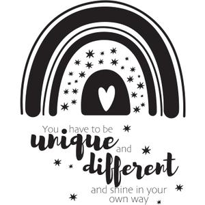 Girls Shine in Your Own Way Inspiring Quote Wall Decal Decoration Boho Rainbow Cute Little Stars Sparkle Mini Heart Lasts Years and Easily Removable - Size: 24 in(W) x 30 in(H)