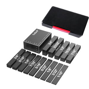 Setup Blocks Woodworking, 14PCS Metric Setup Blocks, Height Gauge Set Router Table Set, Aluminum Alloy High-precision Flat Cushion Measuring Lathe Tool,for Router and Table Saw(BLACK)