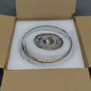 Brushed Brass Semi Flush Mount Ceiling Light with Clear Globe Glass, Modern Hallway Lighting Fixtures, Vintage Ceiling Light for Kitchen, Bedroom, Closet, Entryway, Porch (7.68in-ceiling, Gold+Milky)