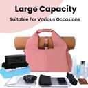 Yoga Bags for Women with Yoga Mat Bags Carrier Carryall Polyester Tote Bag for Pilates Shoulder for Travel Office Beach Workout (Pink)