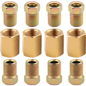 12PCS 3/16" Brake Line Fittings Kit,3/16" Brake Line Unions & Tube Nuts for Double/Inverted Flare Brakes Lines,Brakes Lines Repair Kit for Car/Truck DIY Repair & Maintenance