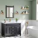 Brightify Farmhouse Bathroom Wall Mirror 22"x30" Black Rustic Wall Mirror with Solid Fir Wood Frame, Barn Door Style Mirror for Bathroom Over Sink, Entryway, Living Room, Bedroom, Easy Hanging