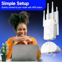 2026 WiFi Extender Signal Booster for Home, 15000sq.ft Wireless Internet Repeater, Long Range WiFi Booster and Signal Amplifier w/Ethernet Port, WiFi Router Extender Support 99% Devices, 1-Tap Setup