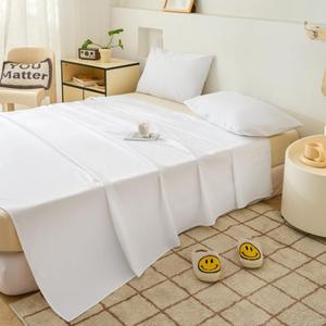WenBags Lightweight Waterproof Flat Sheet 90 * 98 Inches King Size-Mattress Protector for Bed & Couch, Pet Hair Resistant Cover Ideal for Dogs & Cats, Perfect for Hotels & Hospitals(White)