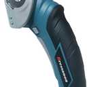 Cordless Electric Scissors Rechargeable Cardboard Box Cutter Fabric Shear Handheld Power Rotary Cutter Shearing Tool for Leather Carpet Plastic Cutting Paper Scrapbook Craft Sewing