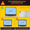 Mektron Case for 2026 MacBook Neo 13-inch A18 Pro chip A3404 Laptop Cover with 13-inch (Diagonal) Liquid Retina Display+ Keyboard Cover+ Screen Protector, Hand-Painted Flowers