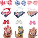 WALLFID Mini Doll Clothes for 10cm Dolls, Fashion Outfits & Accessories Set  Compatible with Pin for Love Series  Mix & Match for Dress-Up, Display, Role Play & Photos (No Doll) (Bow Bibs)