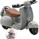 Motorcycles Scooter Toy Doll - with Light and Music, Cute Have a Seat Doll Accessories, Decor Desktop Ornaments for Collectors (Gray)