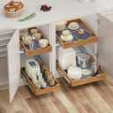 OCG Pull Out Cabinet Organizer 20"W x 21"D, Slide Out Wood Drawer Shelf, Pull Out Shelves for Base Cabinet Organization in Kitchen, Pantry, Bathroom