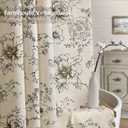 NDDYCU Farmhouse Floral Linen Shower Curtain, Vintage Black Pattern Rustic Shower Curtains for Bathroom, Tan Taupe, 72x84