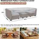 Patio Furniture Set Cover Waterproof, Mrrihand Outdoor Sectional Sofa Set Cover Heavy Duty 600D Table and Chair Set Cover 102" L 74" W 28" H