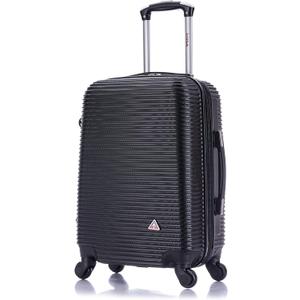 InUSA ROYAL Hardside Luggage with Ergonomic Handles | Spacious Travel Suitcase with Four Spinner Wheels and Studs | 20 Inch Hardside Carry-On Spinner Luggage | Black