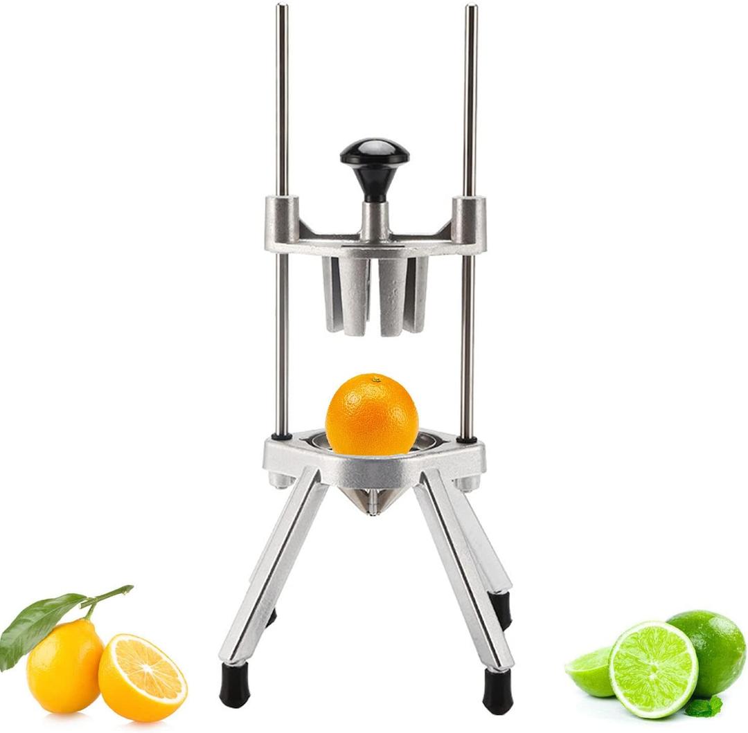 Generic Commercial Lemon & Lime Wedge Slicer Cutter, 4 Wedges, Aluminium Alloy & Stainless Steel Blade, Lime Color