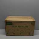 Vegan Leather Baby Play Mat for Floor, 50x50 Thick Foam Soft Padded Playpen Mat with Wipe-Clean and Waterproof Removable Cover for Babies and Toddlers Infants (Beige)