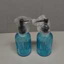 Blue Glass Soap Dispenser Set with Black Pump, 13.5oz Refillable Liquid Hand Soap Dispenser, Lotion Dish Soap Dispenser for Modern Home Decor, Kitchen Countertop, Bathroom, Hotel(2 Pack)