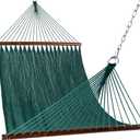 Lazy Daze Hammocks 10.5 FT Double 2 Person Caribbean Rope Hammock, Hand Woven Polyester Hammock with Spreader Bars, for Outside Outdoor Backyard Patio Poolside,450 LBS Capacity