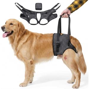 Dog Lift Harness for Back LegsSturdy Dog Support SlingHip Sling Carrier for Large Medium Canine, Stair Helper for Aid Old Ligament Rehabilitation Pet, Grey,L (L-waist 19"-24")