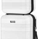 Carry On Luggage 22x14x9 Airline Approved, Hard Case Luggage Sets 2 Piece, PC+ABS Small Luggage Suitcase with TSA Lock & Spinner Wheels (14/20) - Black