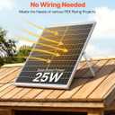 VEVOR Solar Powered Fan, 25W Solar Panel with 4 Fans, Adjustable Solar Panel Angle, 2668 RPM High-Speed, Flexible Installation, Fast Air Exchange for Greenhouse, Grow Tents, Chicken Coops, Shelters