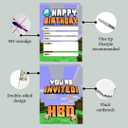 Hat Acrobat 20 Pixel Party Birthday Invitations for Boys with Envelopes and 20 Game Cards - Kids Birthday Invitations (pigs)